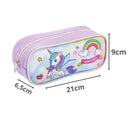 Kit Mochila de Carrinho Unicórnio com Asas Infantil Estojo Simples Escolar Feminino Rainbow Seanite Megalomania