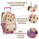 Kit Mochila de Carrinho Chita Bolsa Lancheira Térmica Escolar Feminino Seanite Megalomania