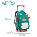Kit Mochila de Carrinho Dragão Lancheira Térmica Escolar Masculino Verde Seanite Megalomania