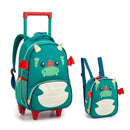 Kit Mochila de Carrinho Dragão Lancheira Térmica Escolar Masculino Verde Seanite Megalomania