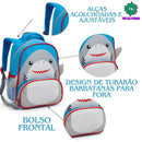 Kit Mochila de Costas Tubarão Infantil Lancheira Térmica Escolar Masculino Meninos Seanite Megalomania