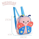 Kit Mochila de Carrinho de Costas Borboleta Infantil Lancheira Térmica Escolar Feminino Seanite Megalomania