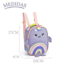 Kit Mochila de Carrinho Baleia Lancheira Térmica Escolar Feminino Lilás Seanite Megalomania