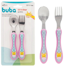 Kit Talher Bebê Introdução Alimentar Infantil Garfo + Colher Girafinha Buba Megalomania