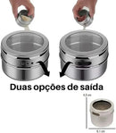 Porta Condimento Magnético Com Visor Aço Inox Com Imã Ke Home Megalomania